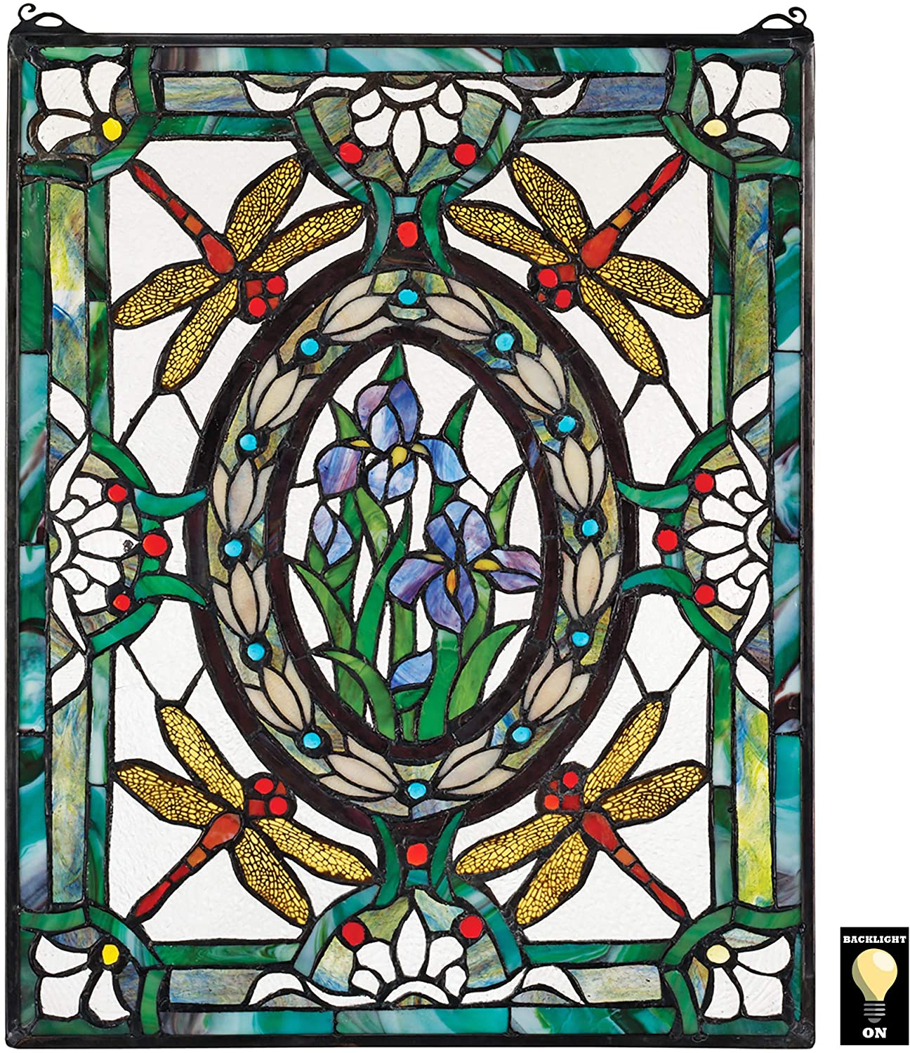 Decorative Stained Glass Panel with Handpainted Bird Motif | Vogt Auction